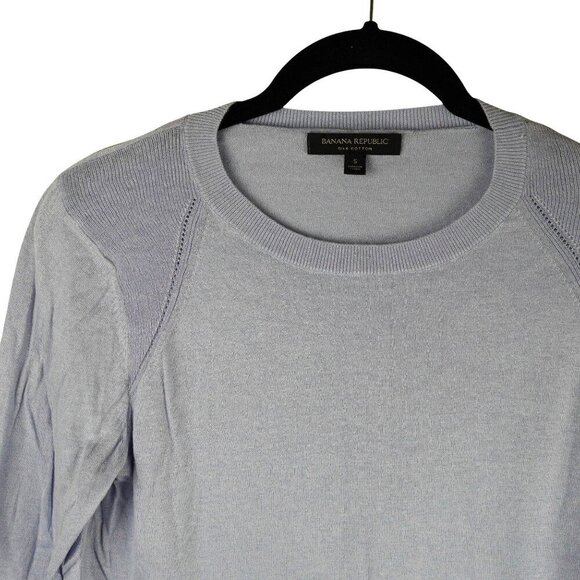 Banana Republic Mens Italian Merino Raglan Crew Silk Sweater Small - Picture 3 of 8